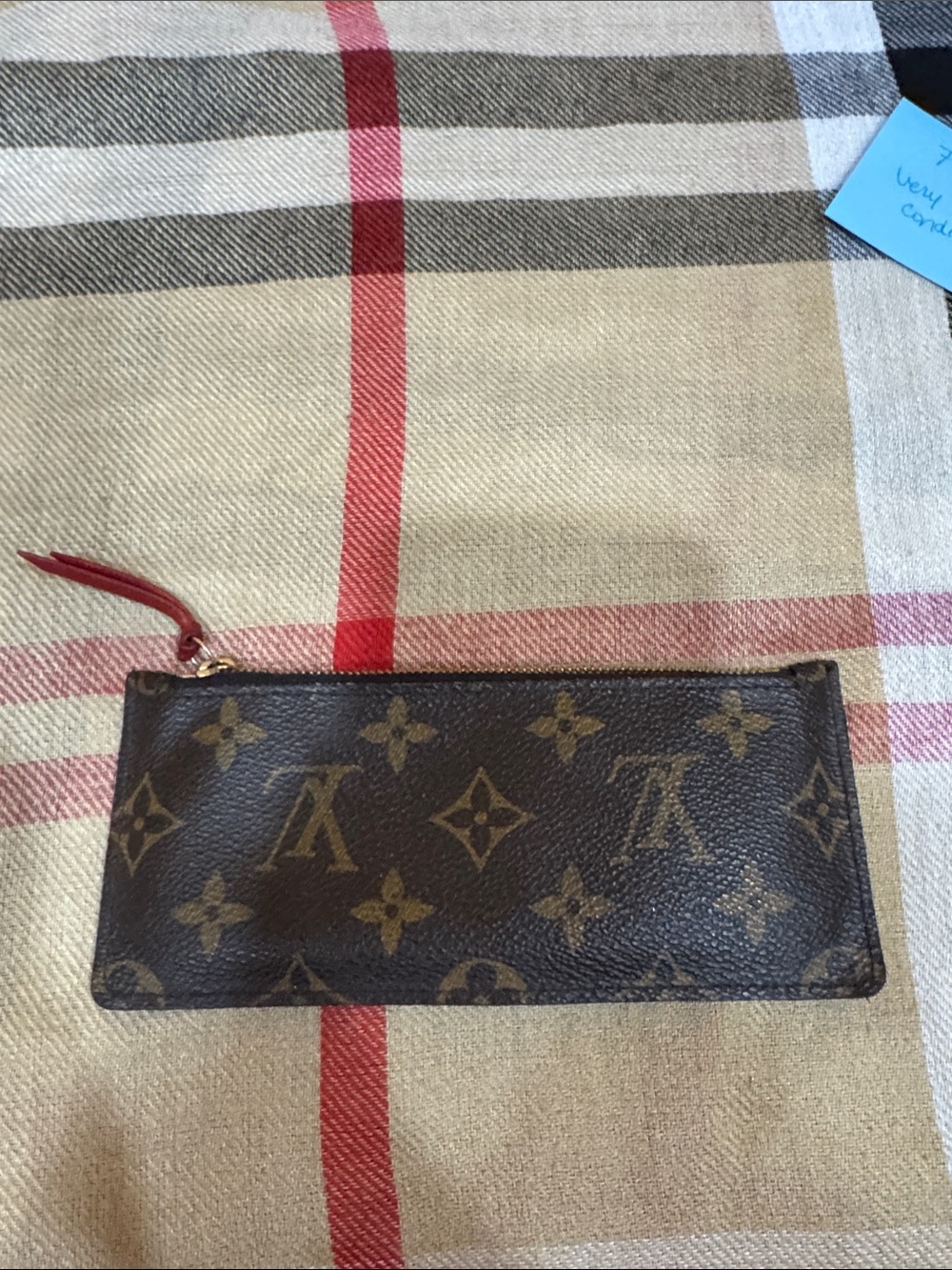Louis Vuitton Monogram Leather Zip Pouch, Wallet Insert